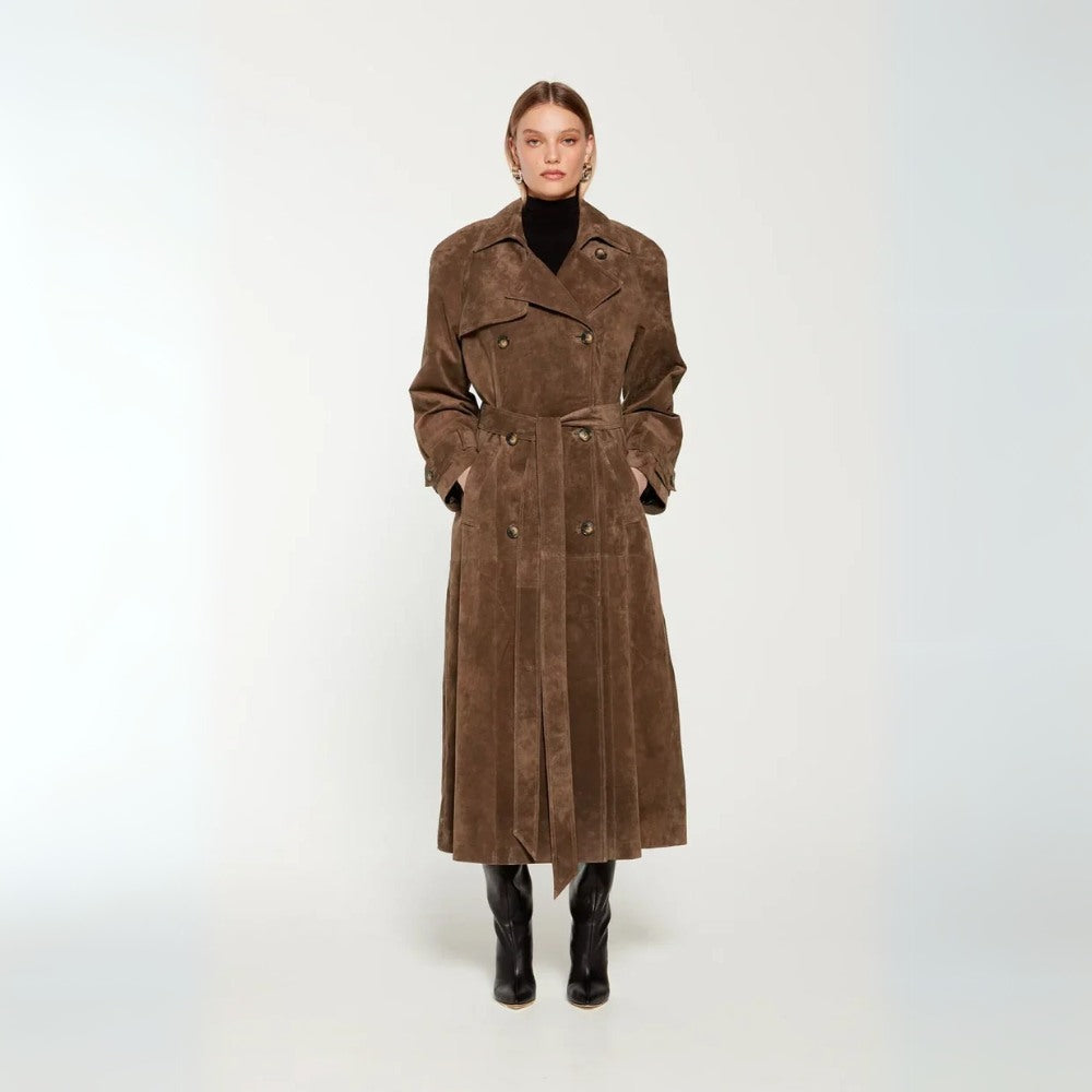 Heather™ | Suede Trench Coat