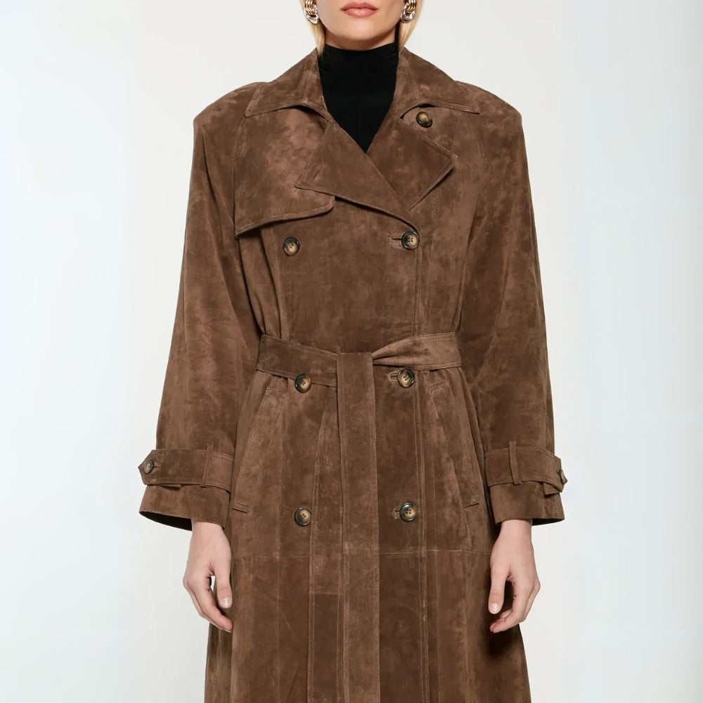 Heather™ | Suede Trench Coat