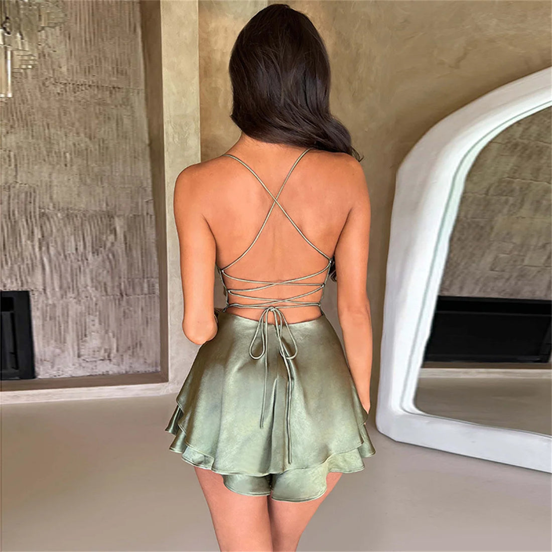 Aurora™  | Backless satin dress